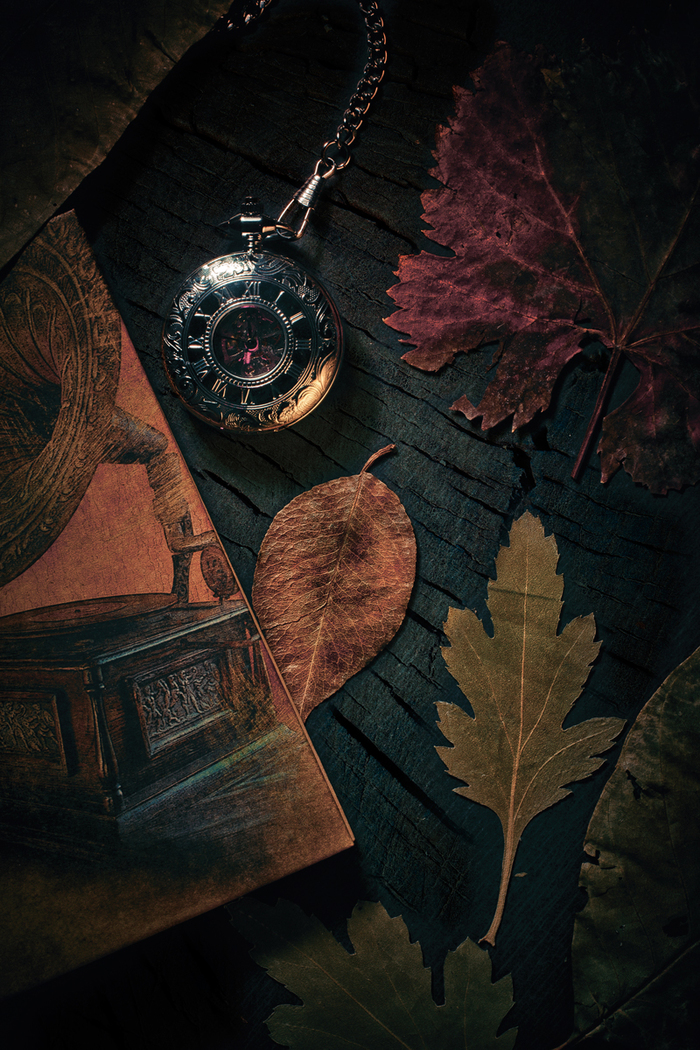 Autumn time - My, The photo, Clock, Leaves, Autumn, Still life, Canon