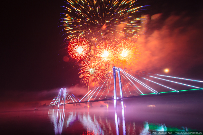 Fireworks in honor of the celebration of the Day of the City of Krasnoyarsk - My, Krasnoyarsk, Firework, Day of the city, The photo