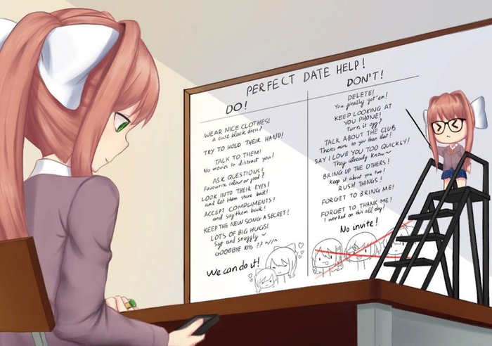 Perfect date help Doki Doki Literature Club, Monika, Anime Art,  