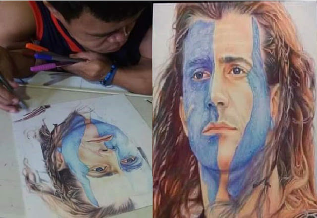 Filipino guy with a disability creates masterpieces with a ballpoint pen - Philippines, Ball pen, Artist, Longpost, 