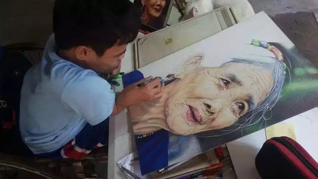 Filipino guy with a disability creates masterpieces with a ballpoint pen - Philippines, Ball pen, Artist, Longpost, 