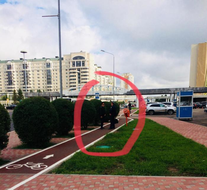 Fresh photo of law enforcement officers on the bike path in Astana - My, Astana, , Police, Bike path