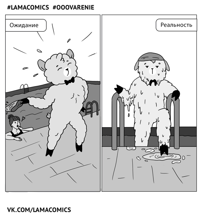 When you get out of the pool... - My, Lamacomics, Jam, Comics, Web comic, Humor, Misterlamasuperstar, Sport