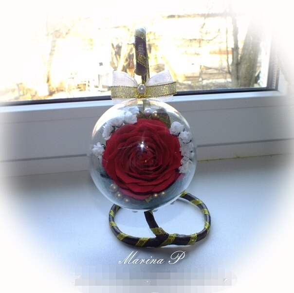 Rose in a bowl - Foamiran, Handmade, Presents, Souvenirs, the Rose