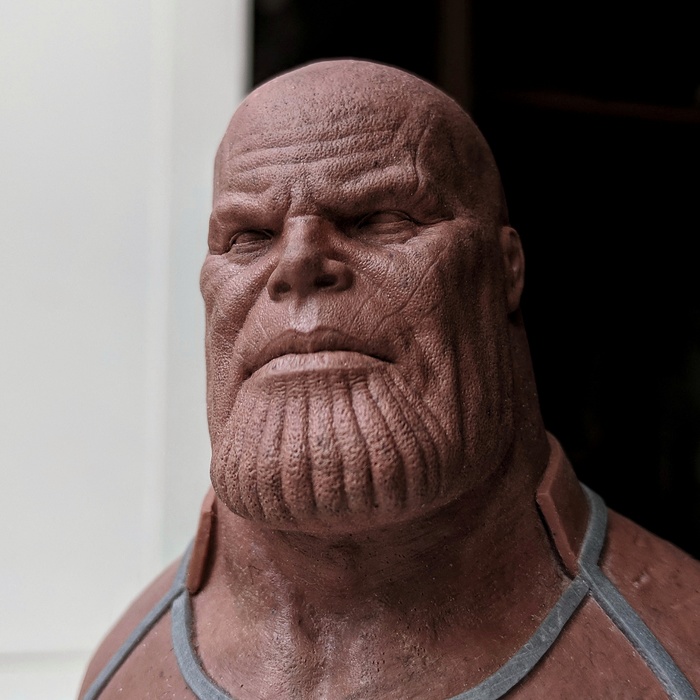 Plasticine bust of Thanos - My, Thanos, Avengers, Marvel, Sculpture, Plasticine, Creation, Friday, Friday tag is mine, Longpost