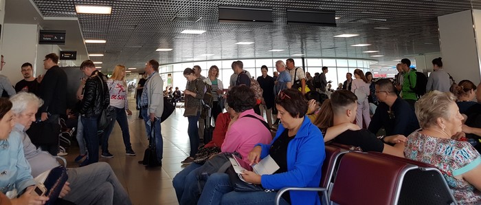 The difference in mentality in Russia and the USA on the example of behavior on an airplane and an airport (part 2) - My, Travels, Compatriots, Etiquette, Airplane