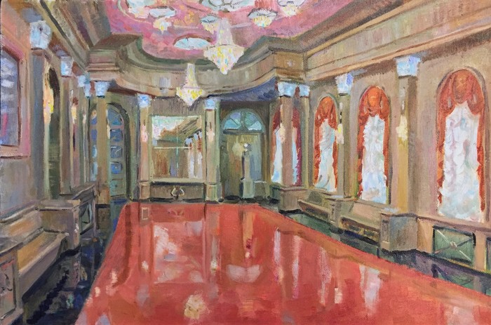 As I painted the foyer of the theatre. - My, Painting, Theatre, Interior, Architecture, Master Class, Longpost, Painting, Butter, Etude