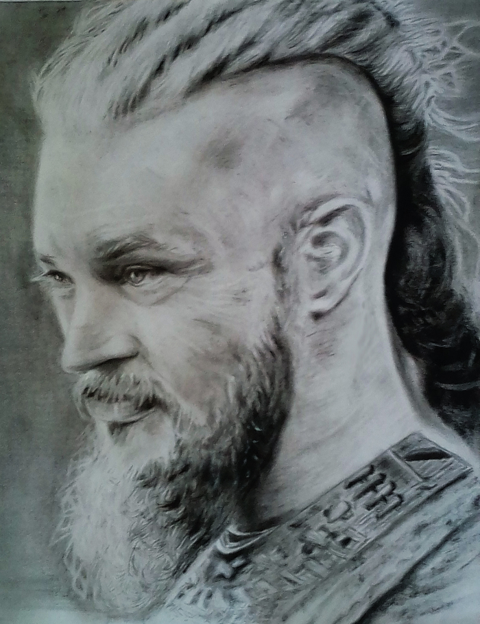 Paper oil 30/40 - Artist, Painting, Portrait, Викинги, Ragnar Lothbrok, Ragnar, My