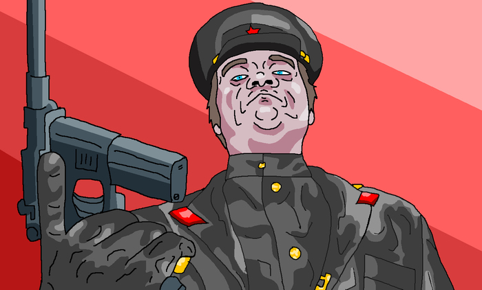 Caricature of the most gorgeous character from Badcomedian reviews - My, Badcomedian, Commissioner, NKVD, FSB, Shoot, Firing squad
