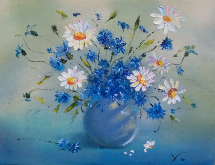 Chamomile - My, Wildflowers, Chamomile, Painting, Painting, Creation, Oil painting