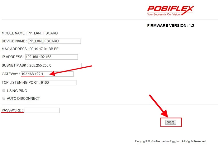 Posiflex pp 9000 настройка lan