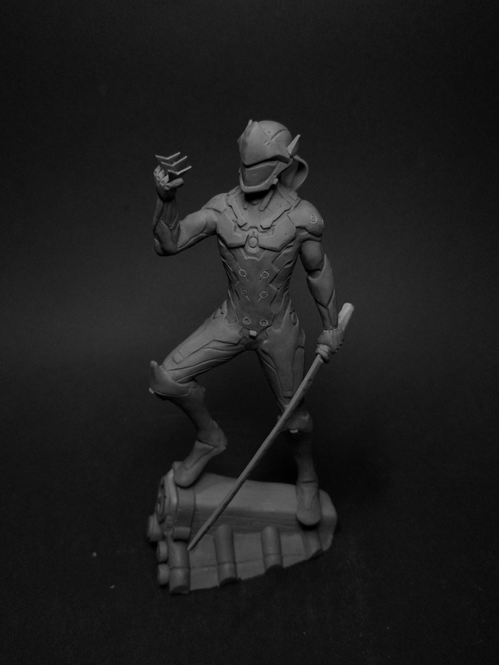 Polymer clay Genji figurine - My, Overwatch, Blizzard, Genji, Лепка, Polymer clay, With your own hands, Creation, Handmade, Longpost