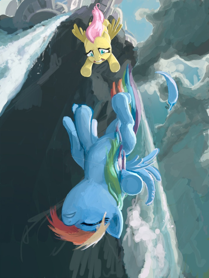    My Little Pony, Fluttershy, Rainbow Dash, Semi-grimdark, 