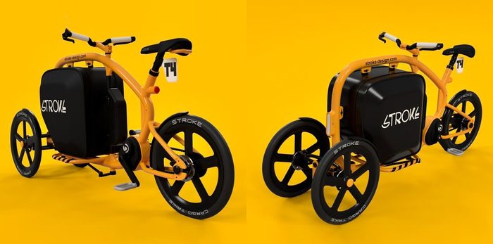 The Japanese company introduced a model of the Stroke electric tricycle for delivery services - A bike, , , Delivery, Technics, Technologies, Longpost, Electric bikes