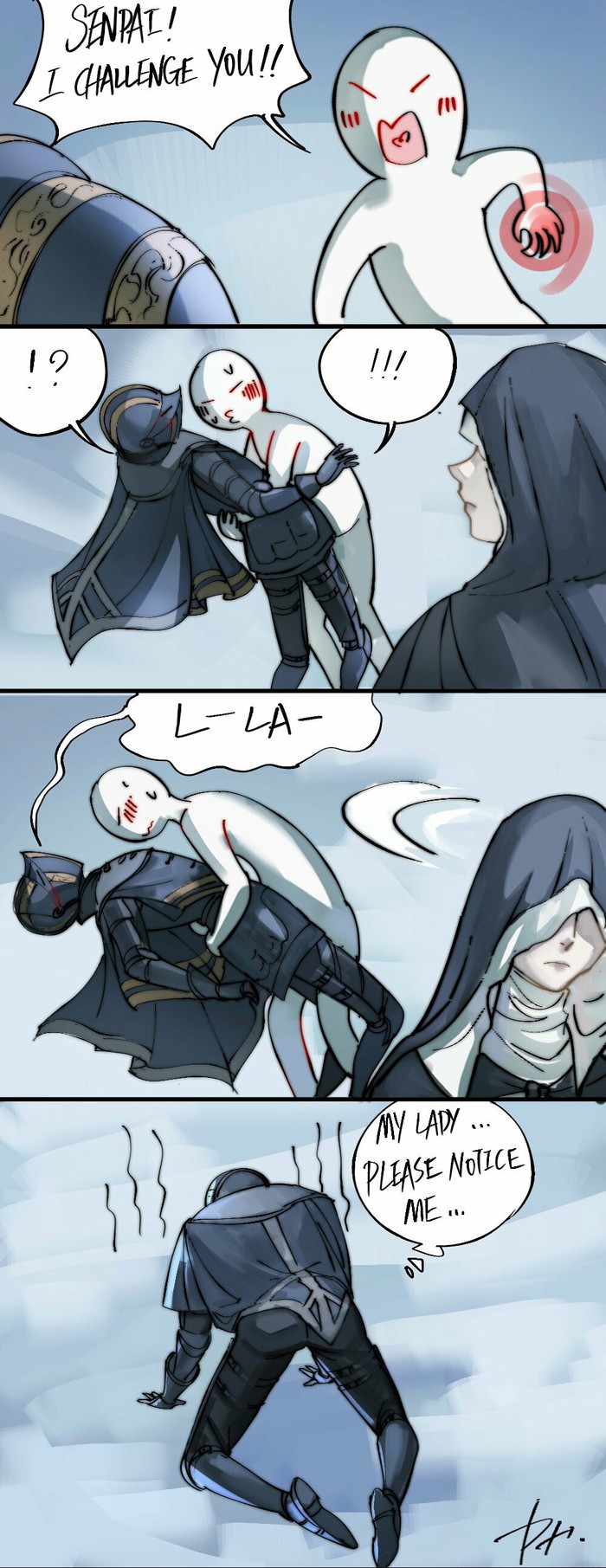 If Ashen One tries to siphon health from Sir Vilhelm right in front of Sister Friede... - Dark souls, Dark souls 3, Comics, Sister Friede, Ashen One, Longpost