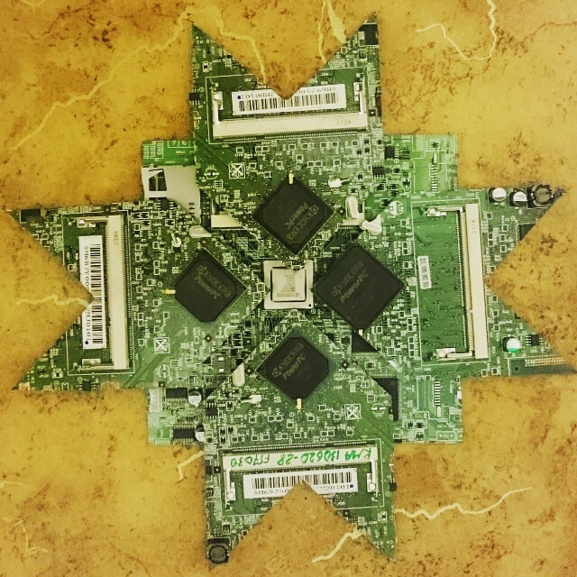 My temporary creativity, clock from motherboards - My, Clock, , Longpost