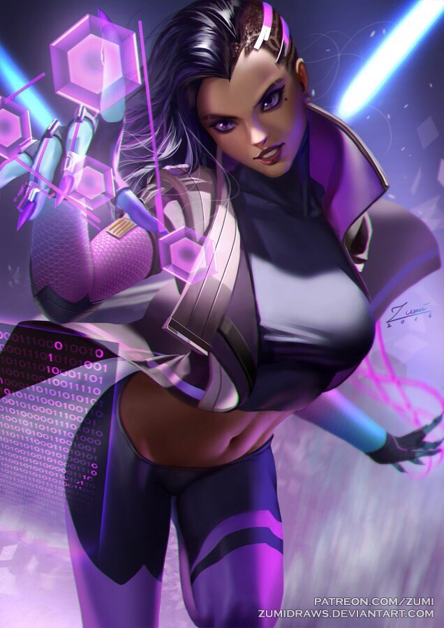 Sombra Art - Арт, Zumi, Zumidraws, Overwatch, Sombra