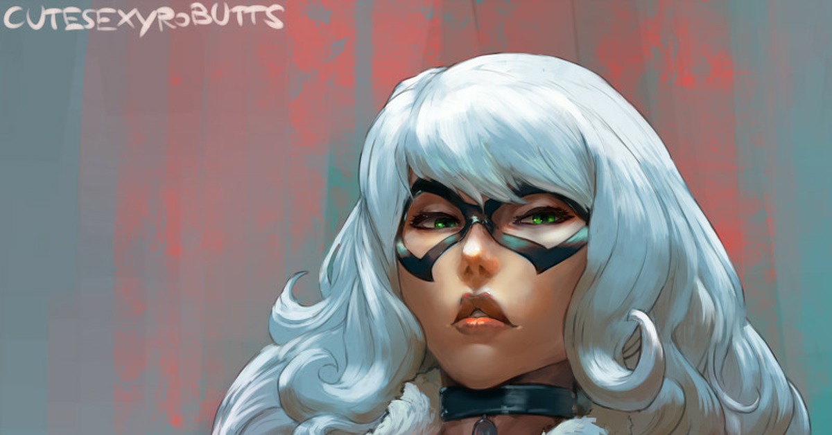 Black cat - NSFW, Cutesexyrobutts, Black cat, Felicia Hardy, Marvel, Art