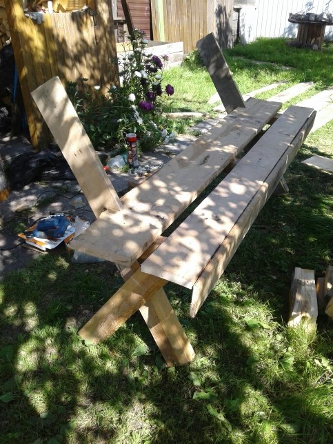 Bench - My, With your own hands, Bench, Wood products, Longpost