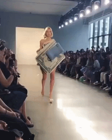 Got paid - Fashion, Podium, Models, The dress, Money, Dollars, , GIF