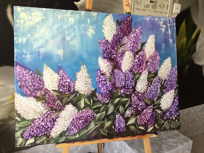 Lilac oil painting - My, Painting, Saint Petersburg, Lilac, Painting, Artist, Oil painting, Canvas, Butter