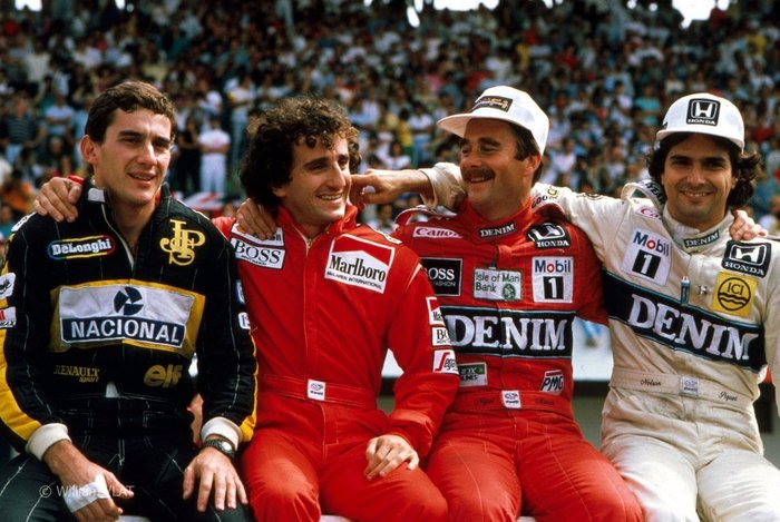 4 pilots 11 cups - Formula 1, Ayrton Senna, Alain Prost, Nigel Mansell, Nelson Piquet