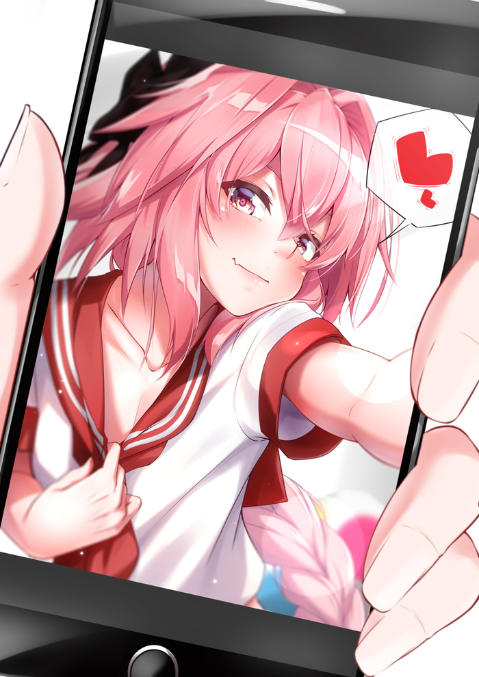 Selfie - Its a trap!, Astolfo, Fate Apocrypha, Fate, Аниме, Anime Art, Anime Trap