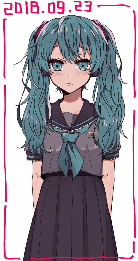 Hello, I'm Miku, new girl - Anime, Anime art, Vocaloid, School uniform, Not anime, Hatsune Miku