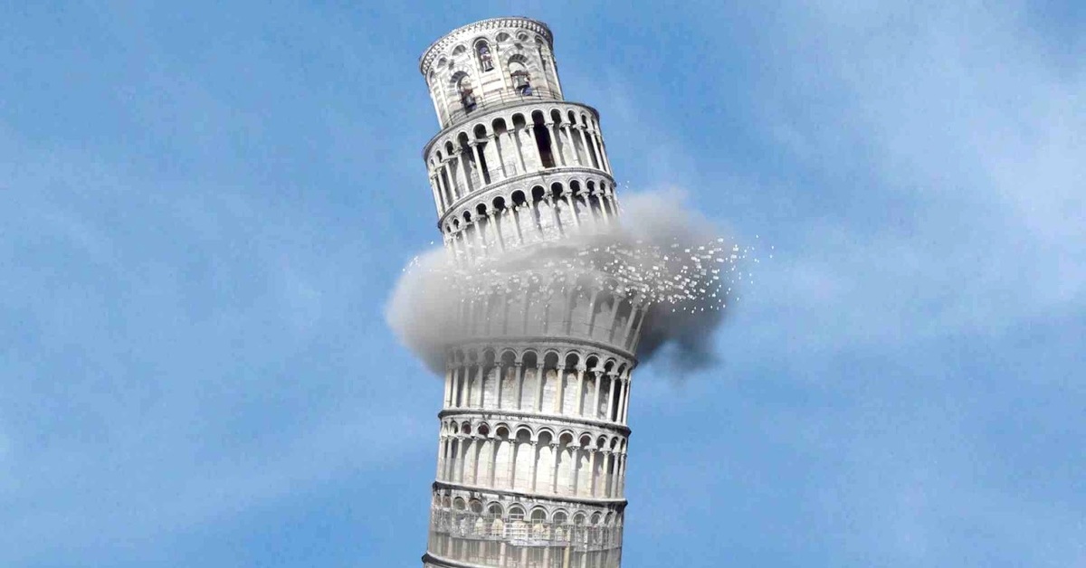 Башни пал. Франция Пизанская башня. Падающая Пизанская башня в Италии. Пизанская башня рухнула. Пезан Кая башня.