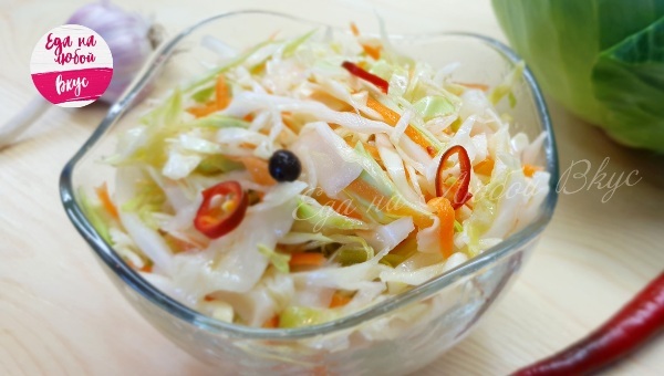 delicious cabbage - My, Cabbage, Salad, Snack, Yummy, Recipe, Food, Video, Pickling