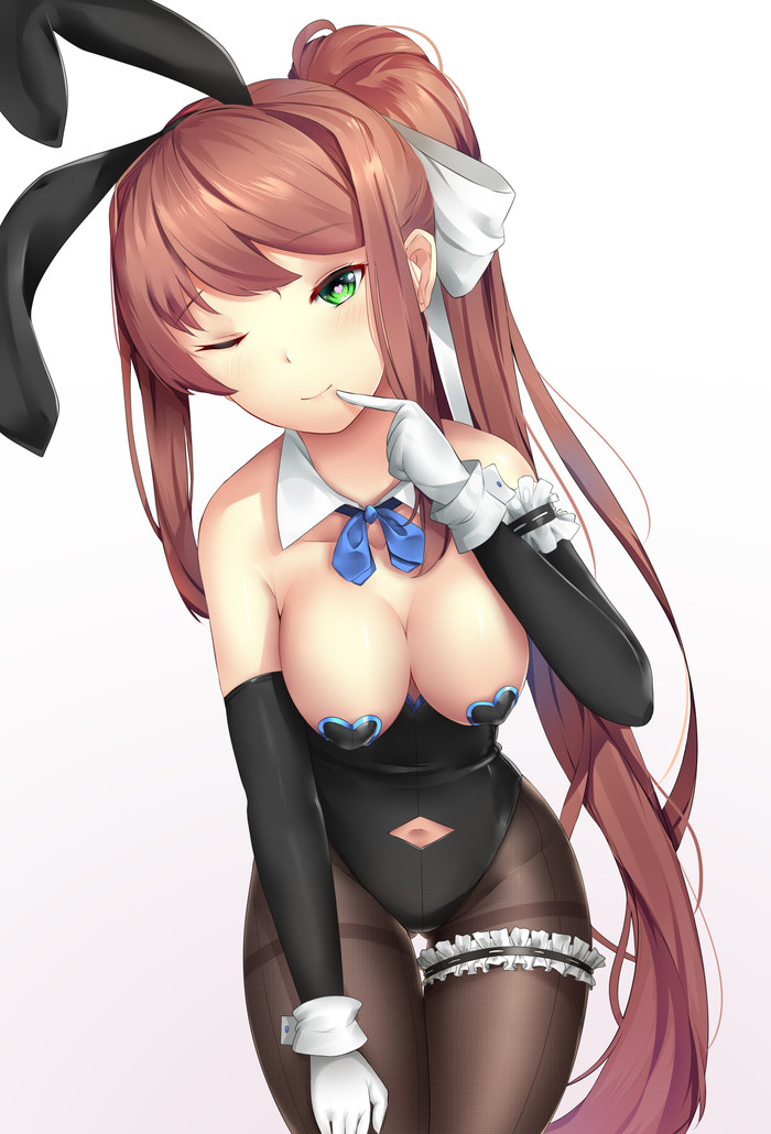 Just Bunnyka - NSFW, Doki Doki Literature Club, Monika, Just monika, Anime art, Anime, Visual novel, Not anime, Art