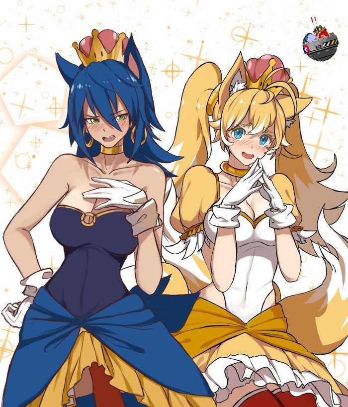 Princess Sonic and Princess Tails - , Sonic the hedgehog, Miles Tails Prower, Bowsette, Anime art, Rule 63