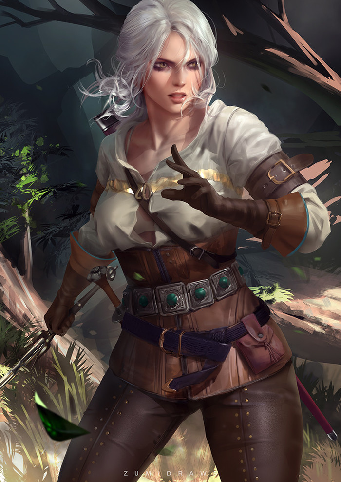 Ciri - Арт, Ведьмак, Цири, Zumidraws