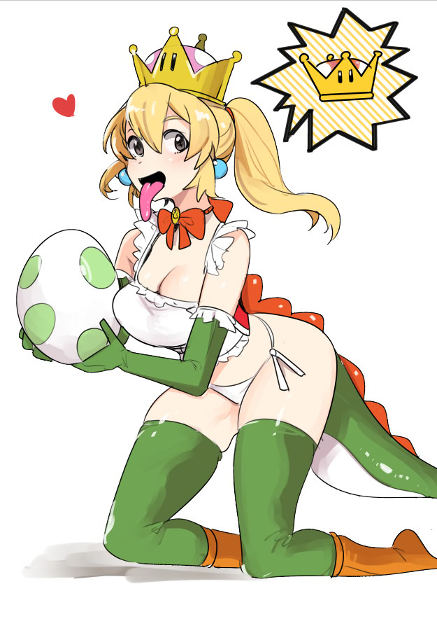 Yoshette - NSFW, Nakasone haiji, Супер корона, Bowsette, Yoshi, Yoshette, Super Mario, Арт, Anime Art, Длиннопост