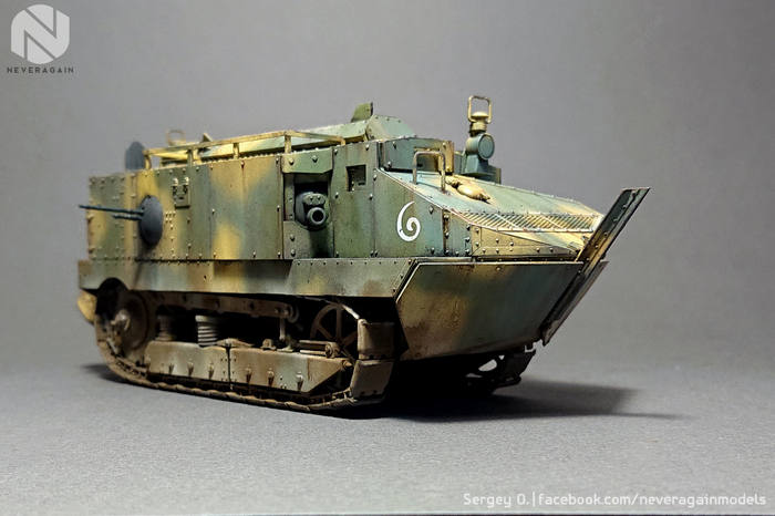 Schneider CA1 - the first French attempt at tanks - My, Stand modeling, Scale model, Tanks, 1:35, , Hobby, Longpost