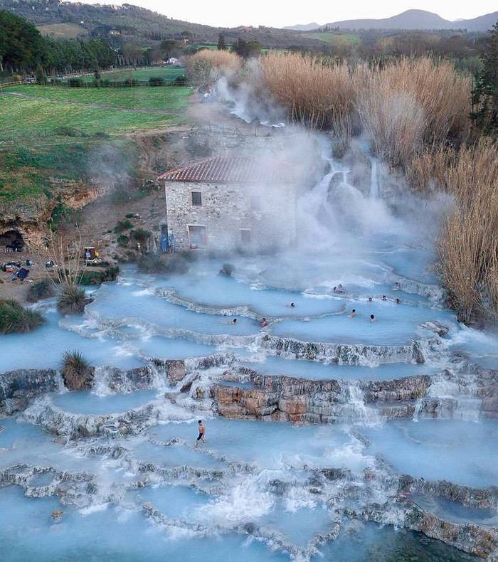 Waterfall in Tuscany, Italy - Italy, Waterfall, beauty of nature, , Baths, Tuscany