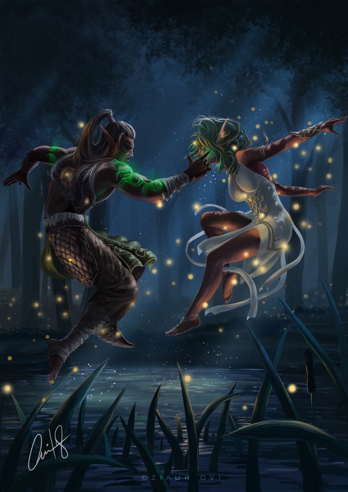 Illidan and Tyrande.