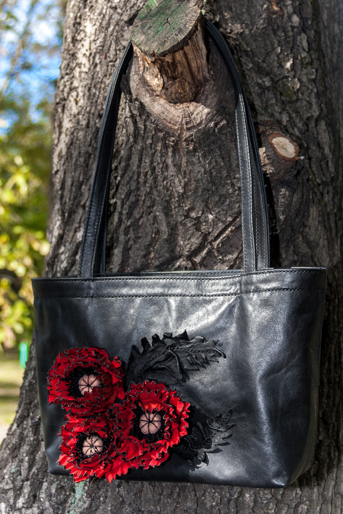 New bag - My, Needlework without process, Lady's bag, Сумка, Leather products, Flowers, Longpost