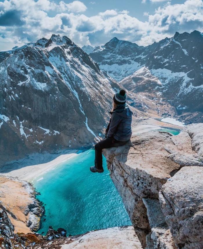 Kvalvika beach (Norway) - Nature, The photo, beauty, Norway, The rocks, Beach, The mountains