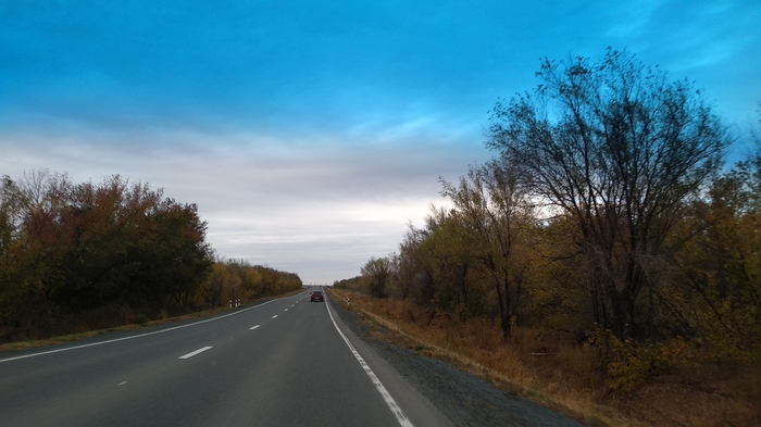 Красивое осеннее утро Трасса Орск-Новоорск, Оренбургская область