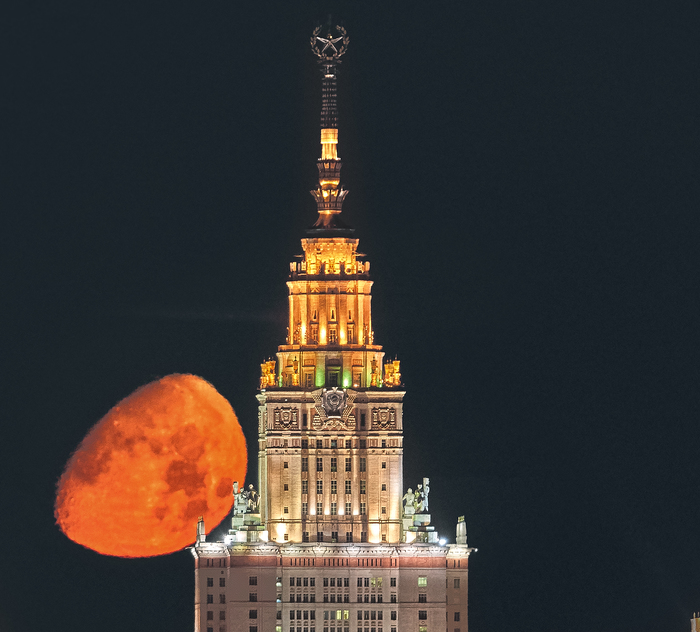 About shooting the moon in the city - Moscow, Night shooting, moon, Town, Night, My