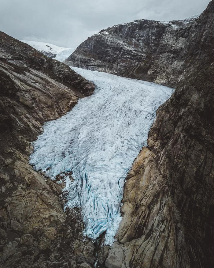 Norway, Nigardsbreen glacier - My, Norway, Glacier, Global warming, The photo, The mountains, Drone, Climate