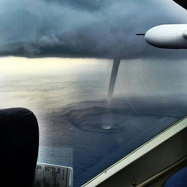 Waterspout from an airplane, Bahamas. - Water, Airplane, Bahamas, The photo, Nature, beauty of nature, beauty, Unusual