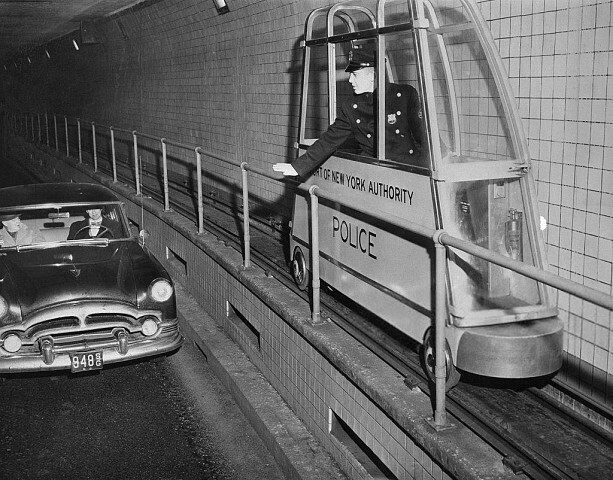 Have you ever seen tunnel cops? And they were in the US. - The photo, Car, Auto, Old photo, Unusual, USA, America, Police
