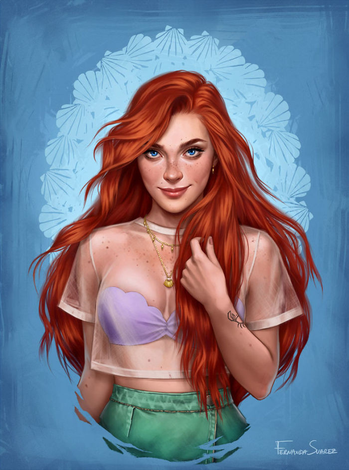 This is what Disney characters would look like if they lived in 2018 - Walt disney company, Characters (edit), Drawing, Longpost, Disney princesses