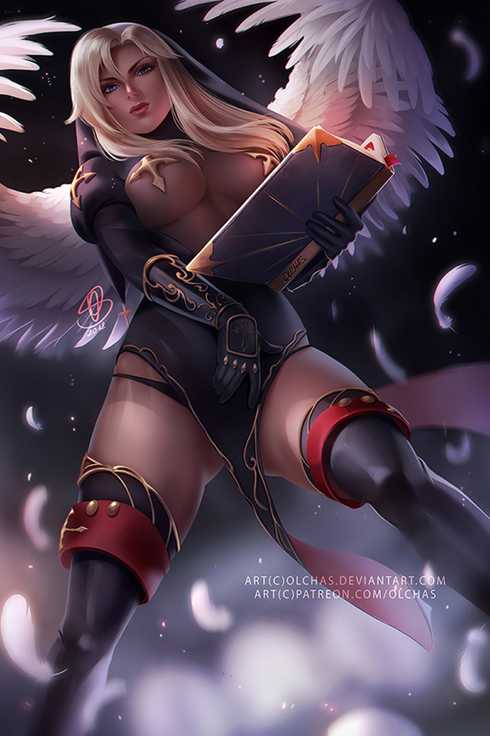 Nun Angel Art - Art, Olchas, Overwatch, Mercy