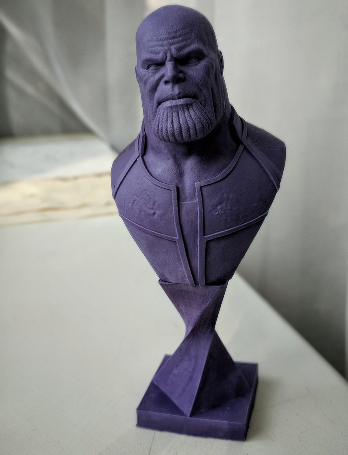 Bust of Thanos molded in plastic - My, Sculpture, Thanos, Creation, Friday, Friday tag is mine, Avengers, Casting, Longpost