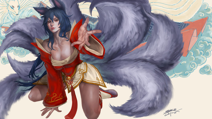 Ahri Art , Santa fung, LOL, League of Legends, Ahri