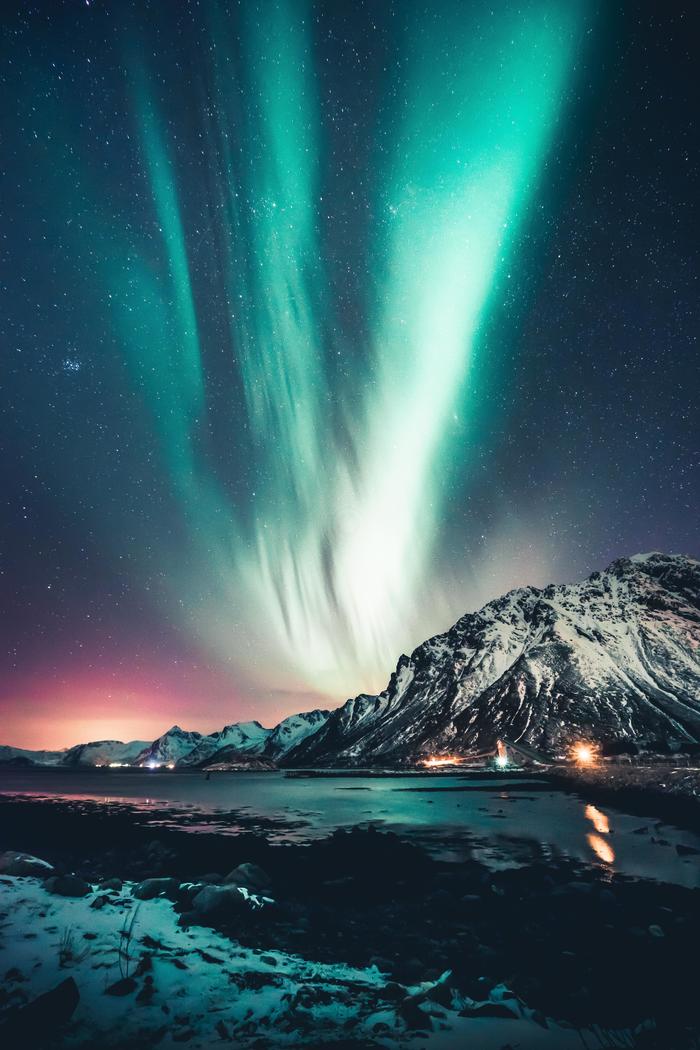 Northern lights over the Lofoten Islands, Norway - Nature, beauty of nature, Norway, Polar Lights