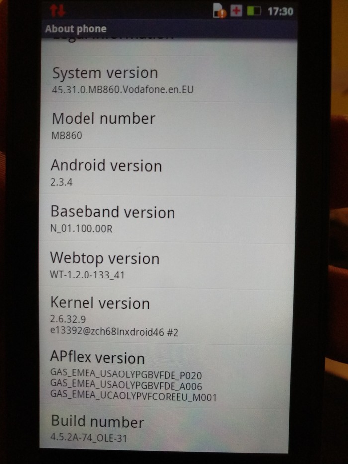 Motorola MB860 , 